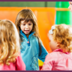 a group of diverse children holding hands and dancing and singing in a circle